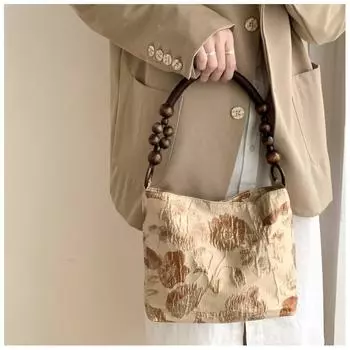 Винтажная жаккардовая сумка через плечо для женщин, японский нишевый дизайн, мягкая сумка-тоут для девочек, повседневные сумки и кошельки