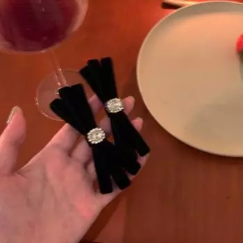 Винтажная жемчужная марлевая атласная заколка для волос с бантом для женщин корейская черная принцесса элегантная заколка для волос аксессуары для волос чёрный