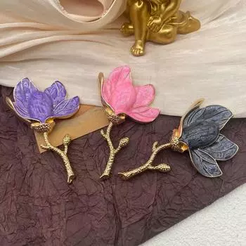 Винтажная женская и мужская мода тюльпан эмалевая брошь винтажный дворец классическая элегантная брошь