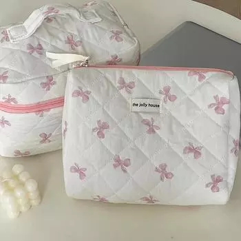 Винтажная женская косметичка из хлопка, переносная женская косметичка, дорожная сумка-органайзер на молнии, стеганая сумка A6