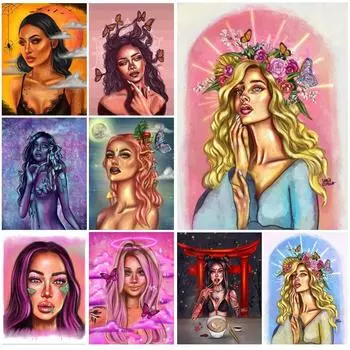 Винтажная женская принцесса с героями мультфильмов, настенная живопись на холсте, настенные картины для гостиной, постеры, принты, домашний декор, без рамки 21*30cm