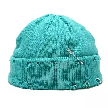 Винтажная женская шапка-бини с дырками и потертостями, мужская шапка-боннет с О-образным кольцом, теплая шапка, однотонная вязаная шапка