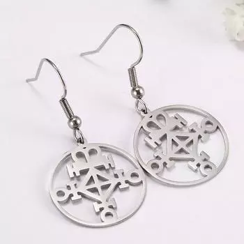 Винтажная женская скандинавская серьга-подвеска Odin Viking Compass Vegvisir белый