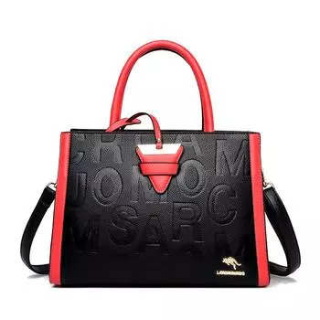 Винтажная женская сумка 2023, кожаная женская сумка с буквенным принтом, роскошная дизайнерская сумка, женская сумка, брендовая сумка большой вместительности 34cm 15cm 24cm