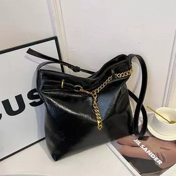 Винтажная женская сумка большой емкости студенческая сумка на цепочке повседневная сумка-мессенджер с подвеской новая