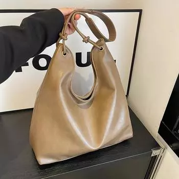 Винтажная женская сумка большой вместимости, новая осенне-зимняя универсальная простая сумка через плечо