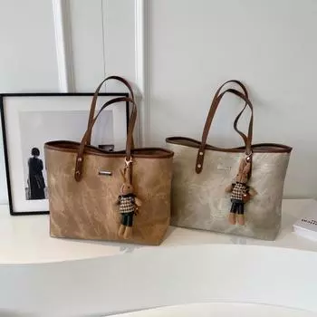 Винтажная женская сумка через плечо темно-серого