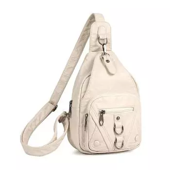 Винтажная женская сумка через плечо для среднего возраста, большая вместимость, нагрудная сумка белый