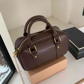 Винтажная женская сумка через плечо из искусственной кожи Maillard, однотонные женские сумки через плечо в стиле ретро, простые повседневные женские сумки-кошельки 23x8x13cm чёрный