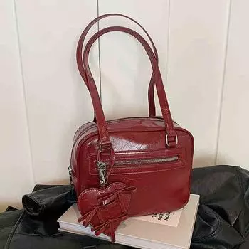 Винтажная женская сумка через плечо осень-зима новые сумки большой вместимости корейская мода универсальная сумка через плечо из искусственной кожи повседневные сумки