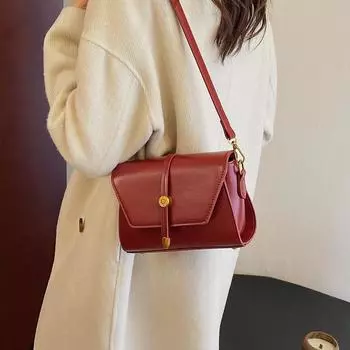 Винтажная женская сумка через плечо под мышкой, модная текстурированная квадратная сумка из искусственной кожи, высококачественная универсальная женская сумка-мессенджер (20cm<Max Length<30cm)