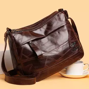 Винтажная женская сумка через плечо, сумка для мам среднего и пожилого возраста синий