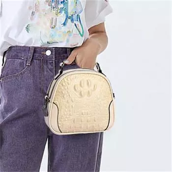 Винтажная женская сумка из тисненой кожи крокодила с верхней ручкой и регулируемым плечевым ремнем. Модный уникальный дизайн.