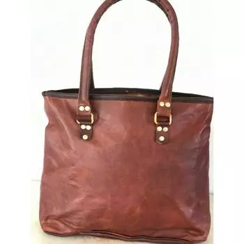 Винтажная женская сумка-мессенджер из натуральной козьей кожи Hobo Sling Shoulder Satchel 12 x 16 x 5 коричневый