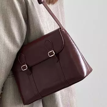 Винтажная женская сумка-мессенджер, осенняя новая большая вместимость, женские сумки, японская текстура, мягкая искусственная кожа, сумки через плечо (20cm<Max Length<30cm)