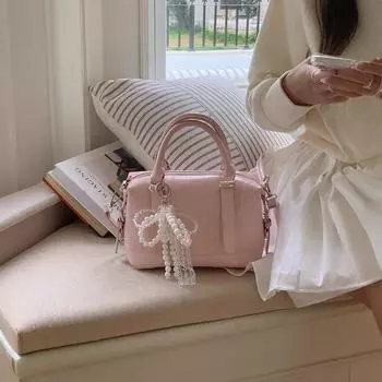 Винтажная женская сумка осень/зима женская модная сумка-подушка модная сумка через плечо розовый