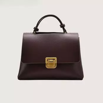 Винтажная женская сумка с клапаном, однотонная сумка через плечо с золотым ремешком, роскошная сумка-мессенджер 22x16x10cm чёрный