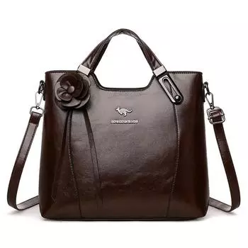 Винтажная женская сумка-тоут для поездок на работу, большая вместительная сумка через плечо кофейный