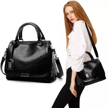 Винтажная женская сумочка с заклепками винный