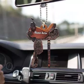 Винтажное 2D Уникальное Акриловое Зеркало для Авто Декорация в Западном Стиле Ковбойская Шляпа Сапог 1