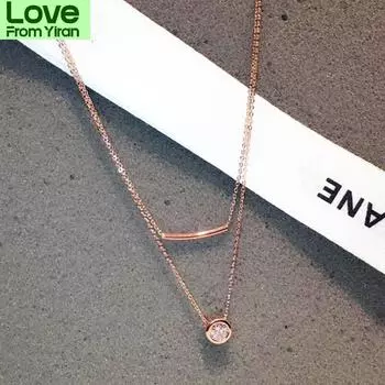 Винтажное элегантное круглое хрустальное ожерелье с подвеской для женщин и девочек, двухслойная цепочка, ювелирные изделия из циркония Aaa, подарок на свадьбу, день рождения