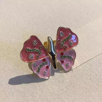 Винтажное эмалевое кольцо с насекомым, красочное милое кольцо с бабочкой и жуком, панк, Y2K украшение для женщин, подарок