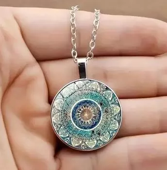 Винтажное этническое круглое цветочное ожерелье для женщин, креативный кулон, элегантные вечерние ожерелья, ювелирные изделия 2022 года, новинка