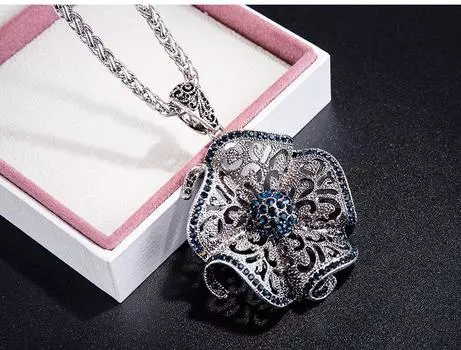 Винтажное цветочное колье-чокер для женщин с кристаллами в стиле ретро, модные ювелирные изделия в корейском стиле с длинной цепочкой в подарок для девочки