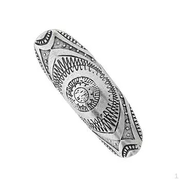 Винтажное длинное кольцо на палец тибетского серебряного цветочного узора в этническом цыганском стиле