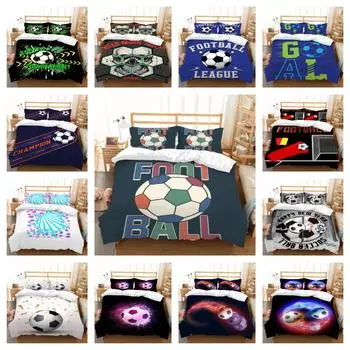 Винтажное домашнее постельное белье King Queen Size, Лидер продаж, комплект пододеяльников для футбола, новые модные одеяла UK Single 135x200cm