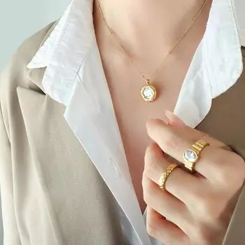 Винтажное геометрическое круглое ожерелье с имитацией жемчуга, женская цепочка на ключицу, холодный ветер, простое P882