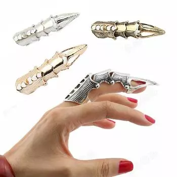 Винтажное гибкое кольцо для ногтей, ручка или орнамент в форме змеиного черепа, преувеличенное кольцо на палец бронзовый