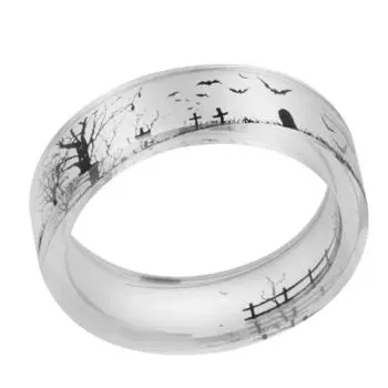 Винтажное готическое кольцо из смолы «летучая мышь», темное кладбище, прозрачное кольцо ручной работы, 18 мм 18mm