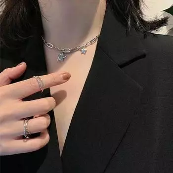 Винтажное хип-хоп ожерелье с подвеской в виде звезды из стерлингового серебра 925 пробы для женщин, свадебные украшения, колье-ошейник Dz530