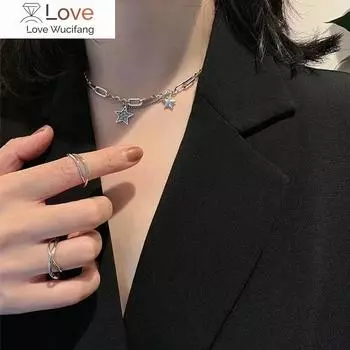 Винтажное хип-хоп ожерелье с подвеской в виде звезды из стерлингового серебра 925 пробы для женщин, свадебные украшения, колье-ошейник Dz530