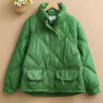 Винтажное хлопковое пальто большого размера для женщин, верхняя одежда больших размеров, теплая и стильная M чёрный