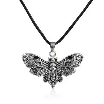 Винтажное индивидуальное ожерелье с серьгами-бабочками в виде черепа, модный тренд, подвеска с изображением животных на Хэллоуин