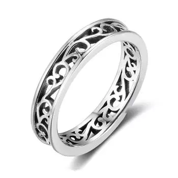 Винтажное искусство, кольца из стерлингового серебра 925 пробы, подарок на годовщину, кольца-обещания, модные кольца для невесты, свадьбы, цветов, виноградной лозы, женские модные кольца, размер 5-12