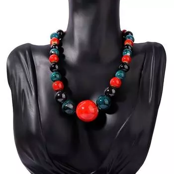 Винтажное керамическое Y-образное ожерелье ручной работы в стиле бохо для женщин, идеально подходит для повседневной носки и в качестве подарка, подходит на День матери разноцветный