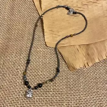 Винтажное китайское ожерелье с подвеской в виде льва из бисера для женщин и мужчин, цепочка на ключицу для пары в стиле панк, аксессуары в этническом стиле