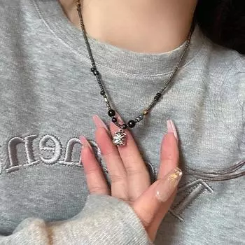 Винтажное китайское ожерелье с подвеской в виде льва из бисера для женщин и мужчин, цепочка на ключицу для пары в стиле панк, аксессуары в этническом стиле onesize