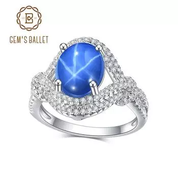 Винтажное кольцо Gb с драгоценным камнем, изысканное синее кольцо с сапфиром Lindy Star из стерлингового серебра 925 пробы, подарки на день матери 9