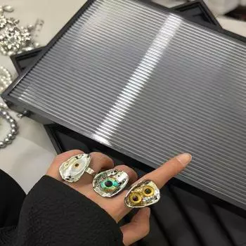 Винтажное кольцо «Глаз дьявола» с увеличенным отверстием для пальца, кольцо с глазурью «Голубые глаза», сувениры для вечеринок style A