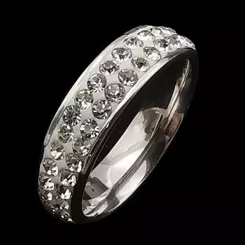 Винтажное кольцо из нержавеющей стали с бриллиантами 8