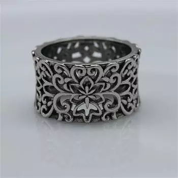 Винтажное кольцо-кольцо Изысканный цветочный дизайн Модный полый дизайн Подходит для повседневной одежды Подходит для мужчин и женщин Размеры 6-10 6