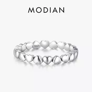 Винтажное кольцо на палец с сердцем из стерлингового серебра 925 пробы, ювелирное изделие Forever Love, подарок на день Святого Валентина для женщин 5 серебряный