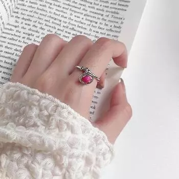 Винтажное кольцо-подвеска Сатурн в стиле вдовствующей императрицы Цыси для женщин - два яруса, модный дизайн розовый