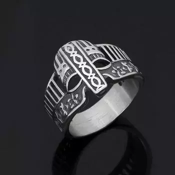 Винтажное кольцо с маской Одина воина викингов, доминирующее мужское кольцо, модные ювелирные изделия, винтажное кольцо 12Number серебряный