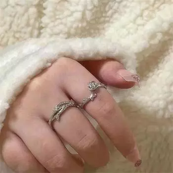 Винтажное кольцо с нерегулярными шипами для пары, ретро цветок розы, индивидуальные регулируемые кольца на палец для женщин, любителей ювелирных изделий, подарки