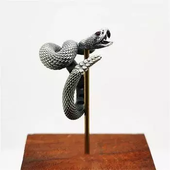 Винтажное кольцо в стиле панк-гремучая змея, женское и мужское серебряное кольцо со змеей, мужское и женское кольцо в стиле рок, готика, пара, дизайн, вечерние ювелирные изделия, роскошный подарок